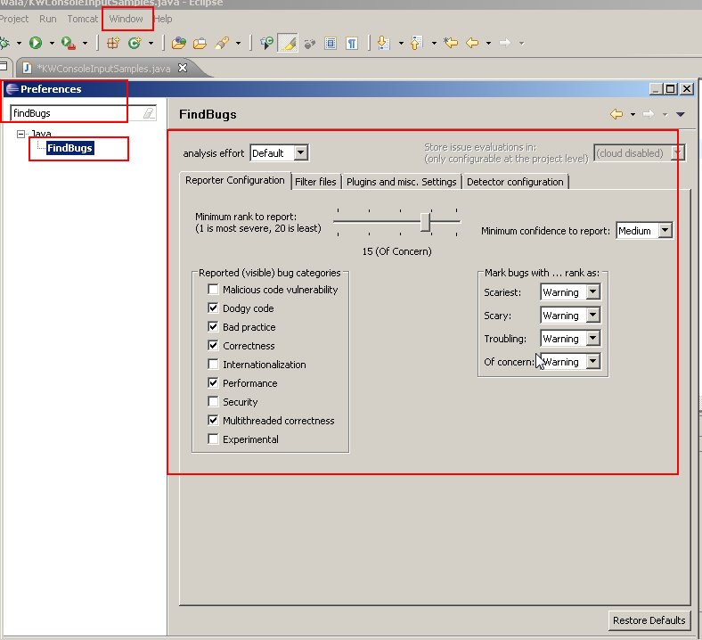 eclipse: Findbugs Plugin Configuration on eclipse – Knowledgewala